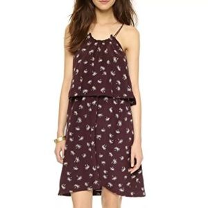 Madewell Dreamdrift Palm Tree Overlay Silk Dress